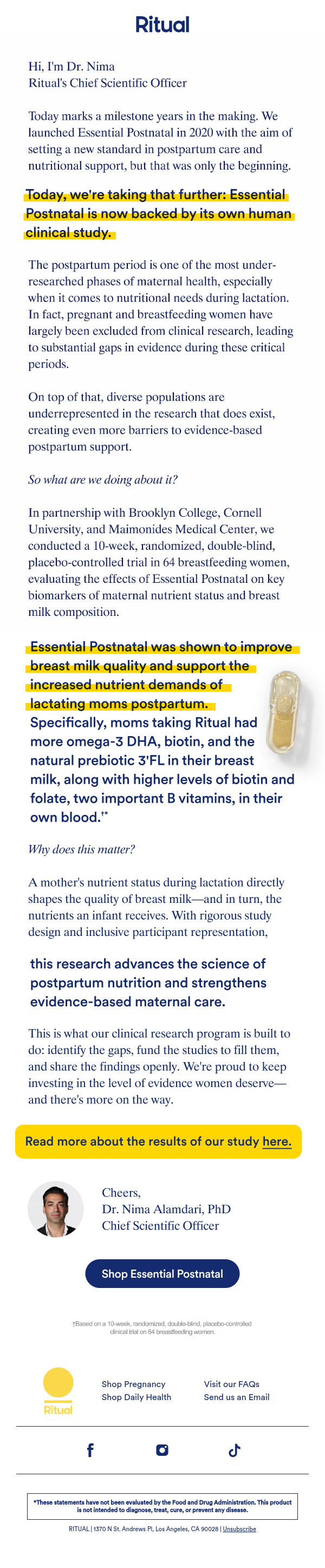 Essential Postnatal is now clinically studied
