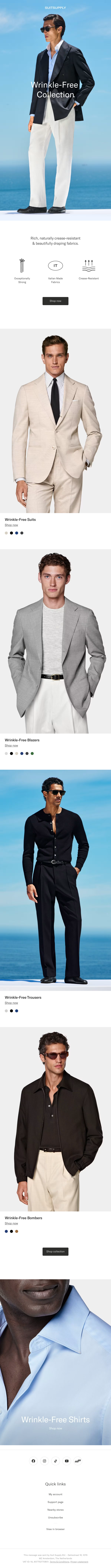 Latest Drop: Wrinkle-Free Collection