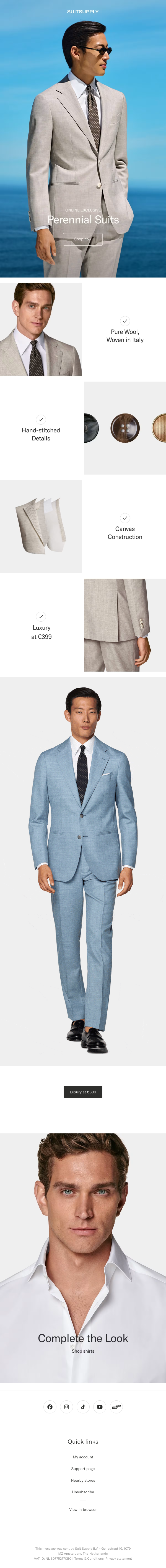 Online Exclusive Perennial Suiting